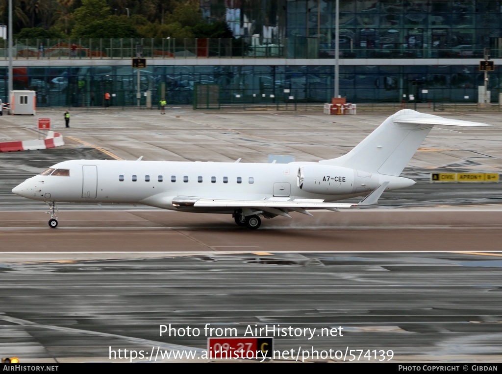 Aircraft Photo of A7-CEE | Bombardier Global 5000 (BD-700-1A11) | AirHistory.net #574139