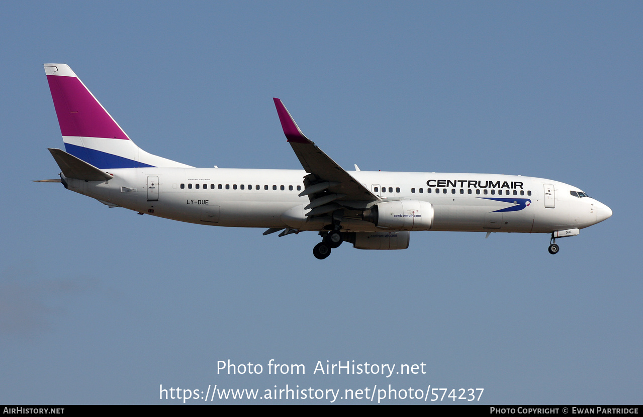 Aircraft Photo of LY-DUE | Boeing 737-8FE | Centrum Air | AirHistory.net #574237