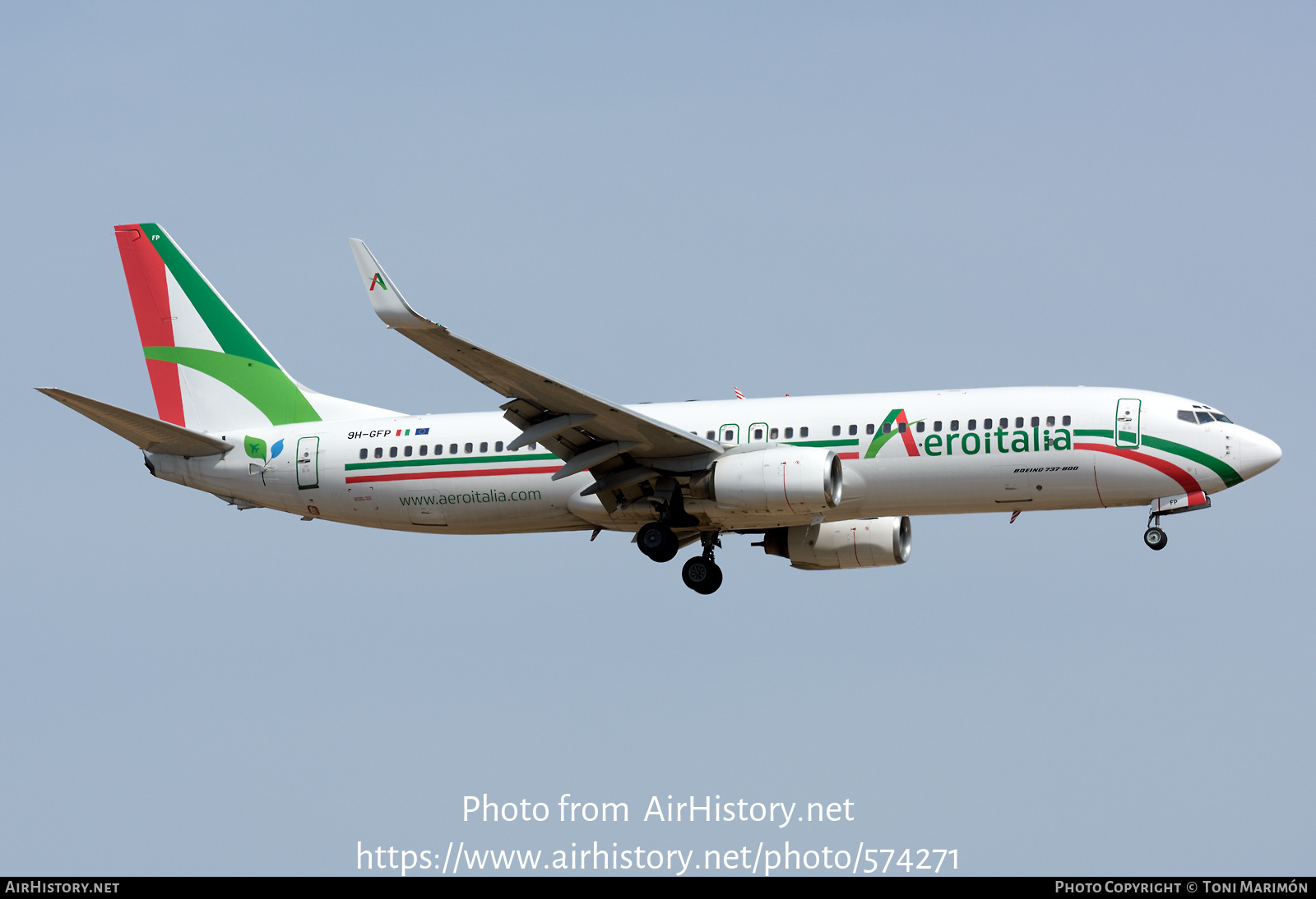 Aircraft Photo of 9H-GFP | Boeing 737-89L | Aeroitalia | AirHistory.net #574271