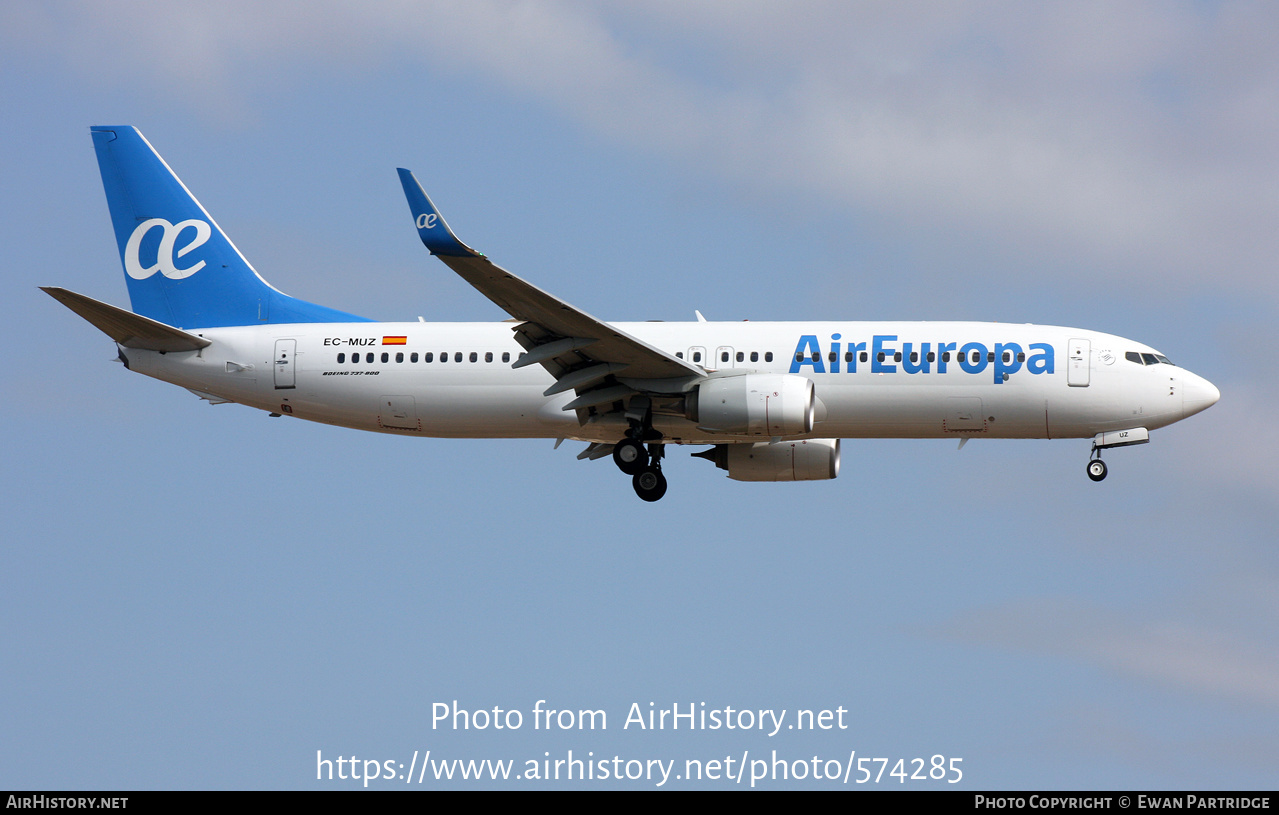 Aircraft Photo of EC-MUZ | Boeing 737-800 | Air Europa | AirHistory.net #574285