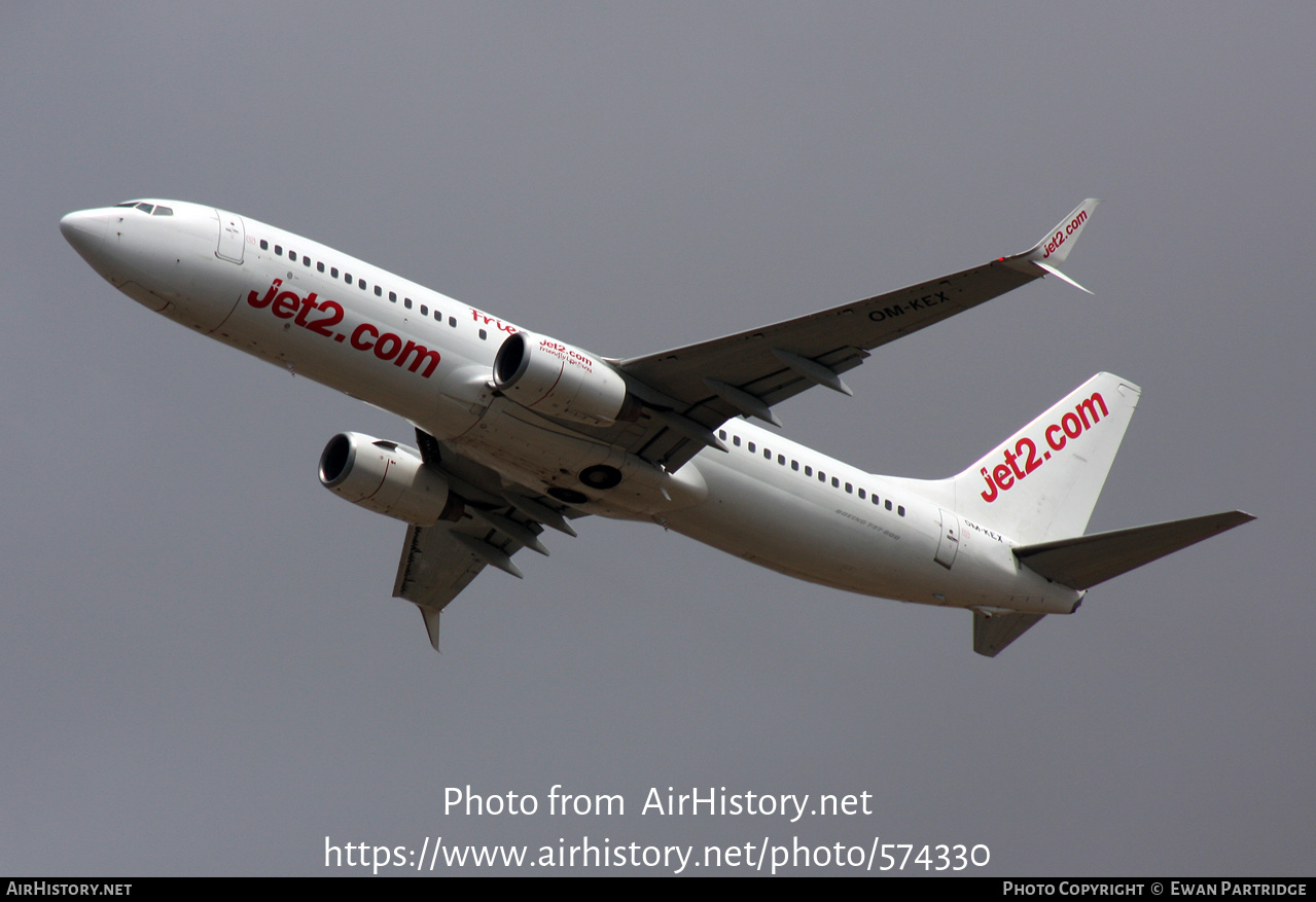 Aircraft Photo of OM-KEX | Boeing 737-8BK | Jet2 | AirHistory.net #574330