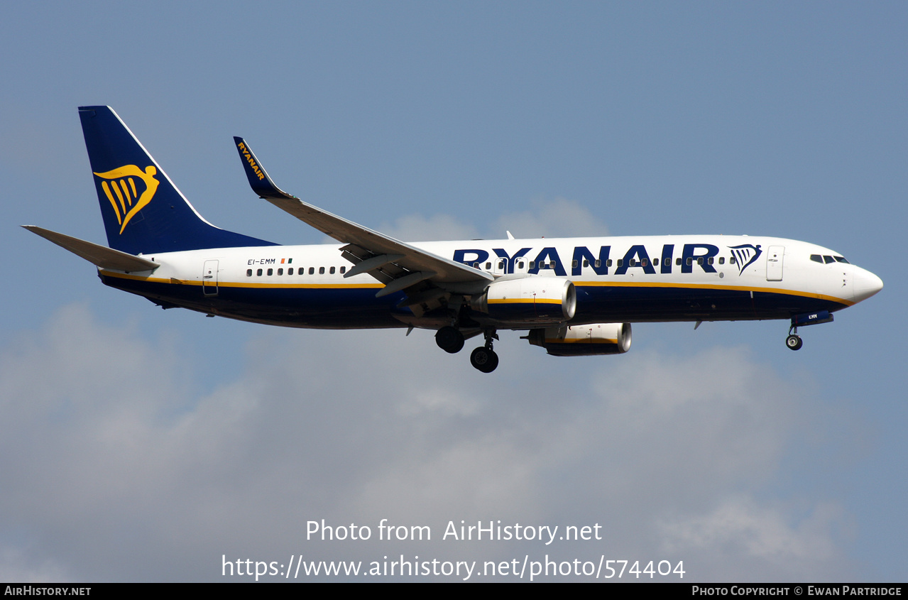 Aircraft Photo of EI-EMM | Boeing 737-8AS | Ryanair | AirHistory.net #574404