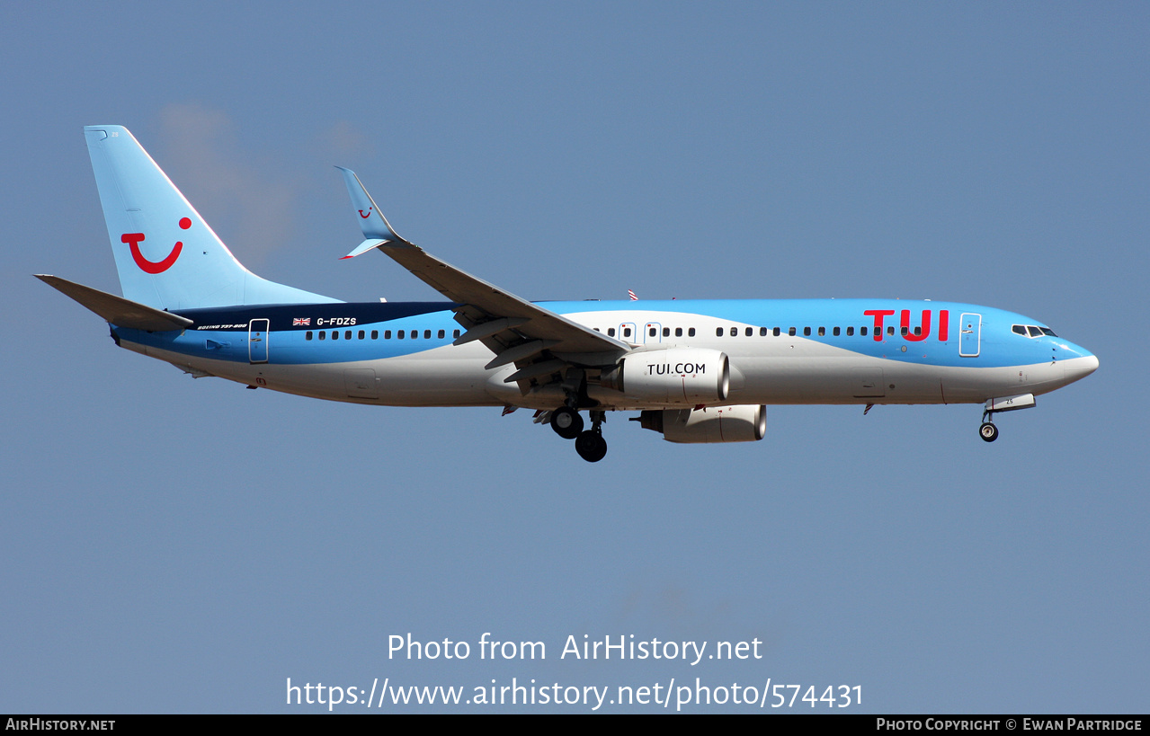 Aircraft Photo of G-FDZS | Boeing 737-8K5 | TUI | AirHistory.net #574431