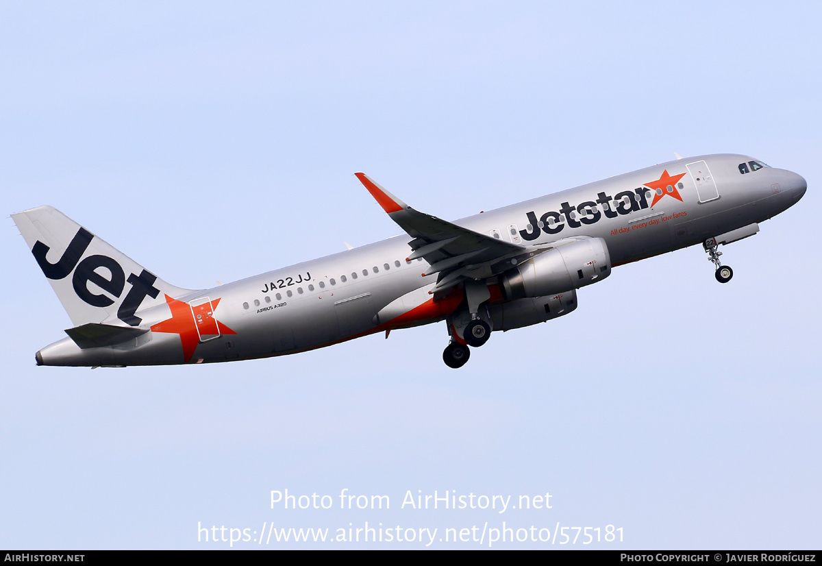 Aircraft Photo of JA22JJ | Airbus A320-232 | Jetstar Airways | AirHistory.net #575181