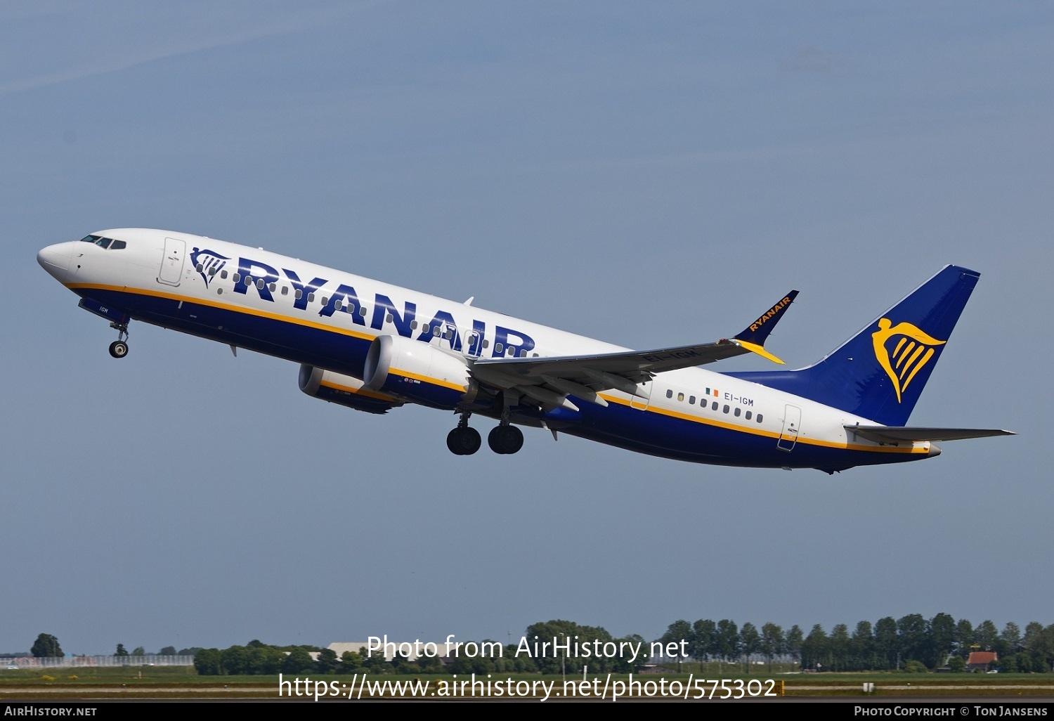 Aircraft Photo of EI-IGM | Boeing 737-8200 Max 200 | Ryanair | AirHistory.net #575302