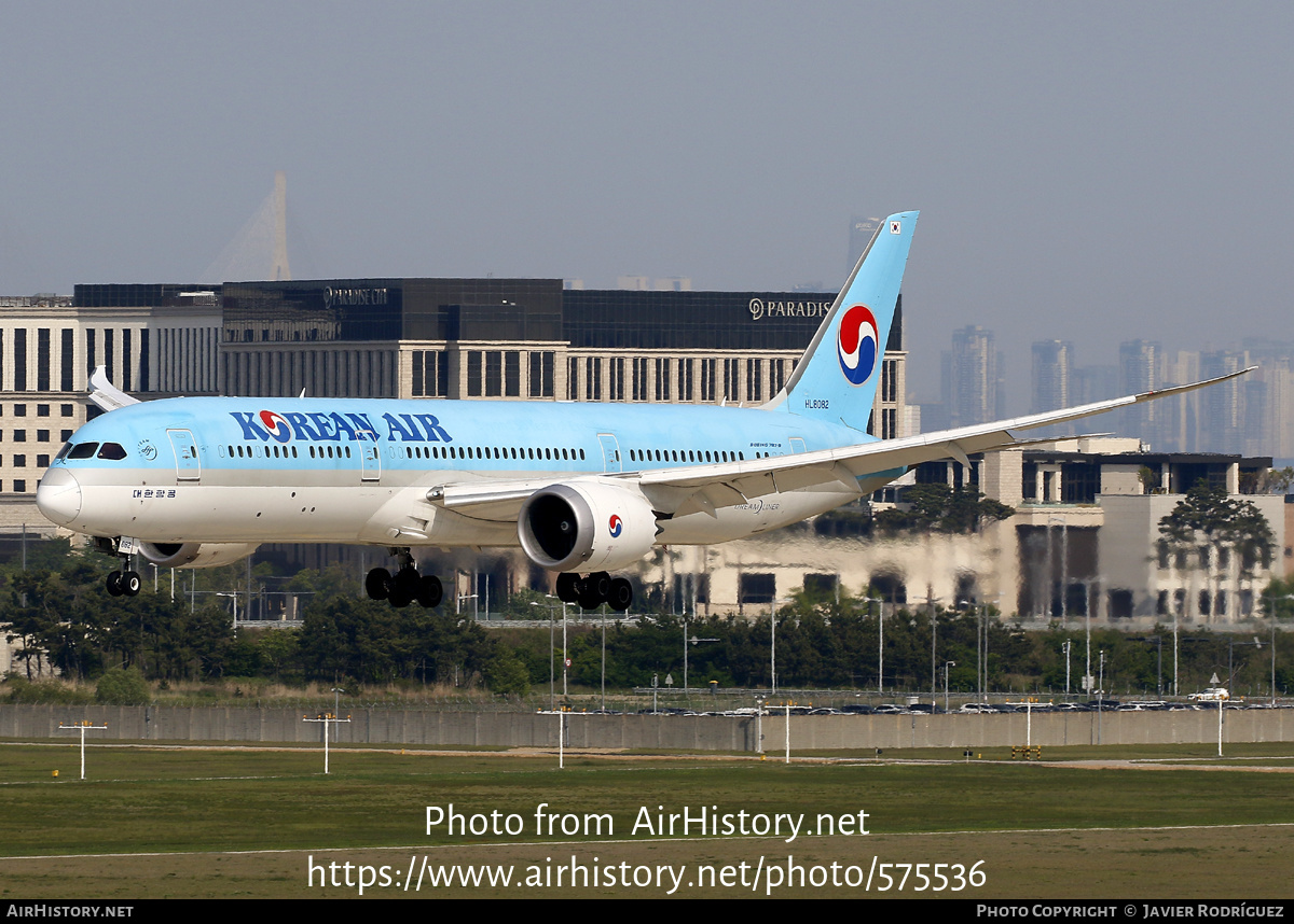 Aircraft Photo of HL8082 | Boeing 787-9 Dreamliner | Korean Air | AirHistory.net #575536