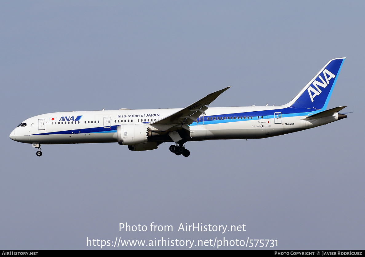 Aircraft Photo of JA898A | Boeing 787-9 Dreamliner | All Nippon Airways - ANA | AirHistory.net #575731