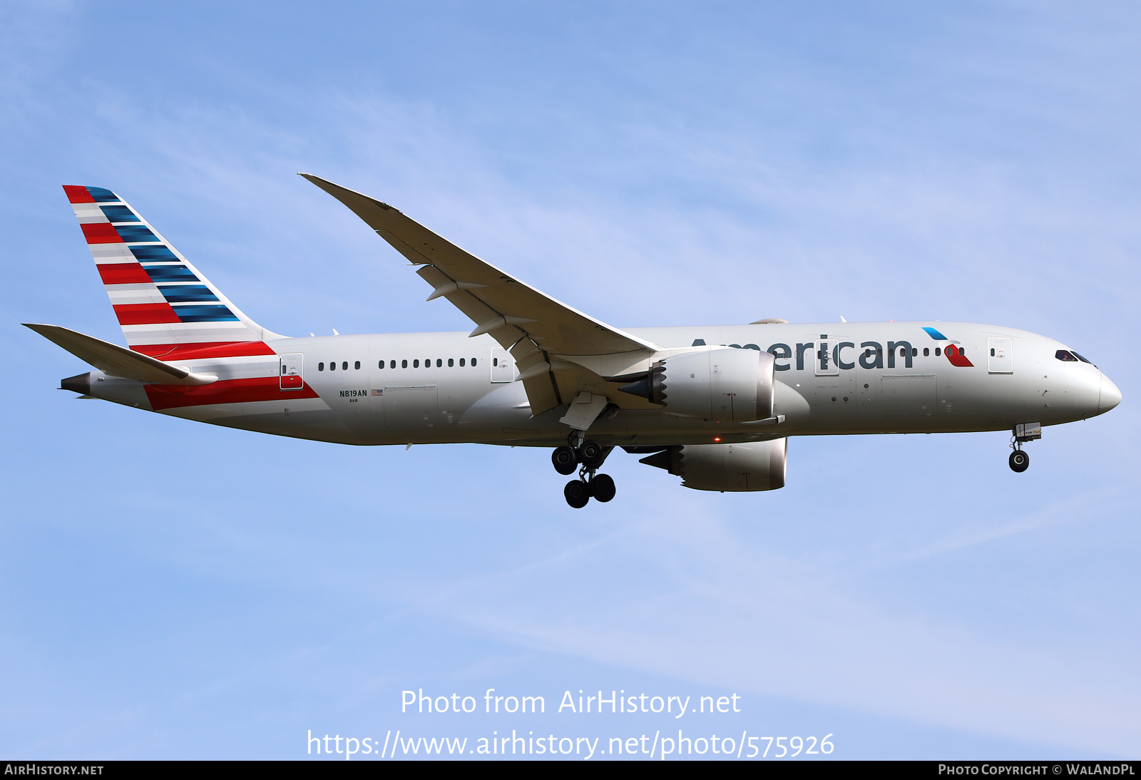 Aircraft Photo of N819AN | Boeing 787-8 Dreamliner | American Airlines | AirHistory.net #575926