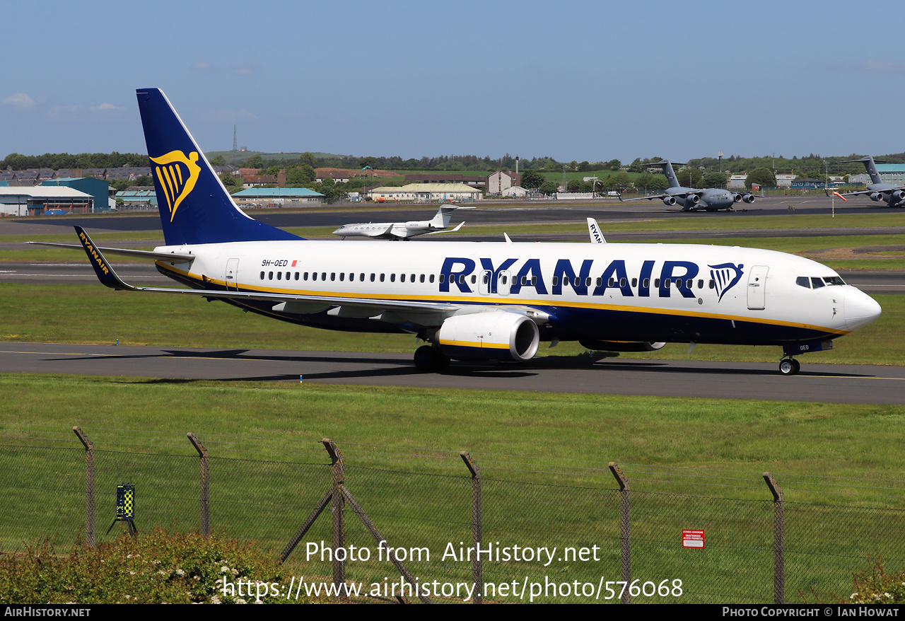 Aircraft Photo of 9H-QED | Boeing 737-800 | Ryanair | AirHistory.net #576068