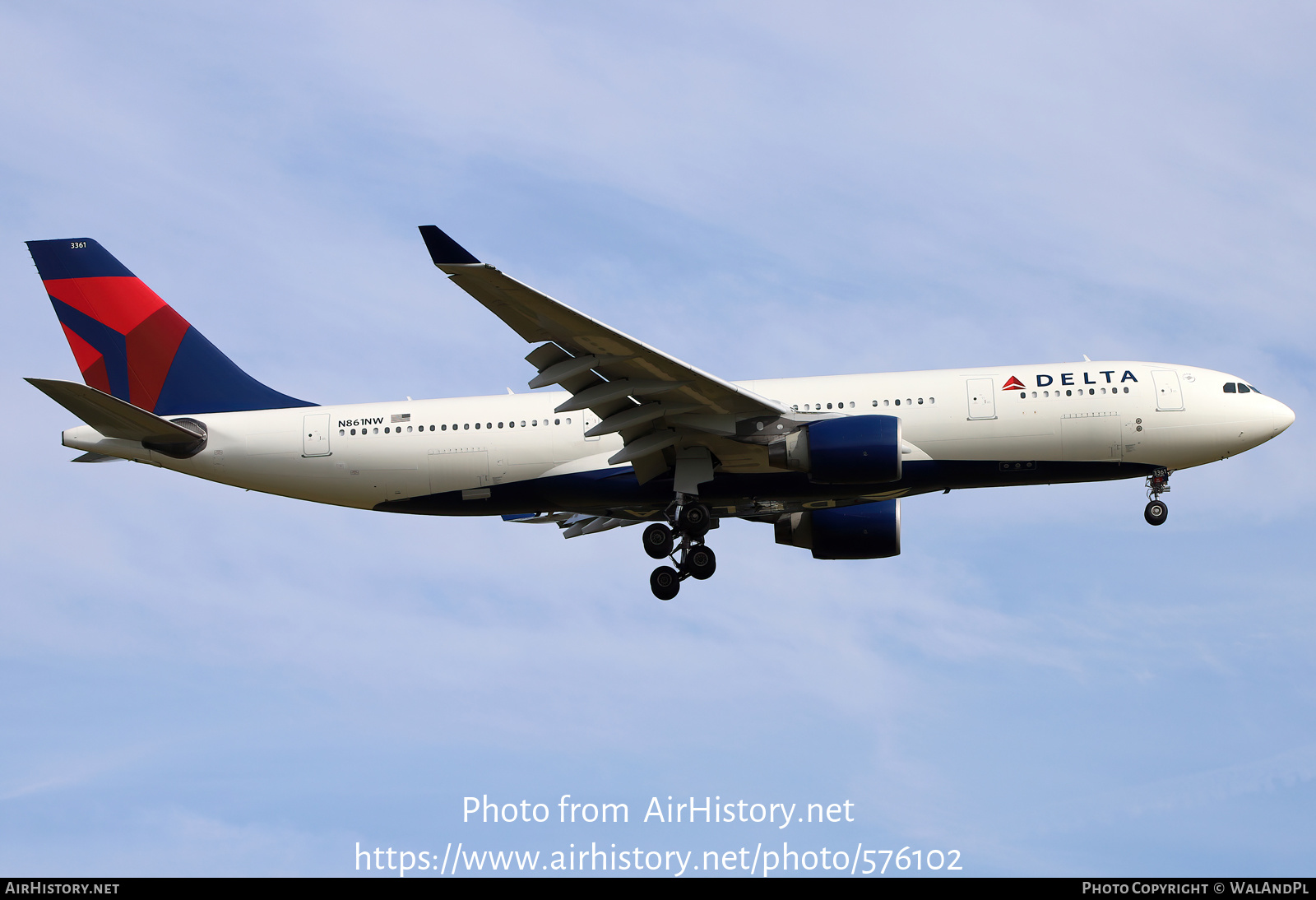 Aircraft Photo of N861NW | Airbus A330-223 | Delta Air Lines | AirHistory.net #576102