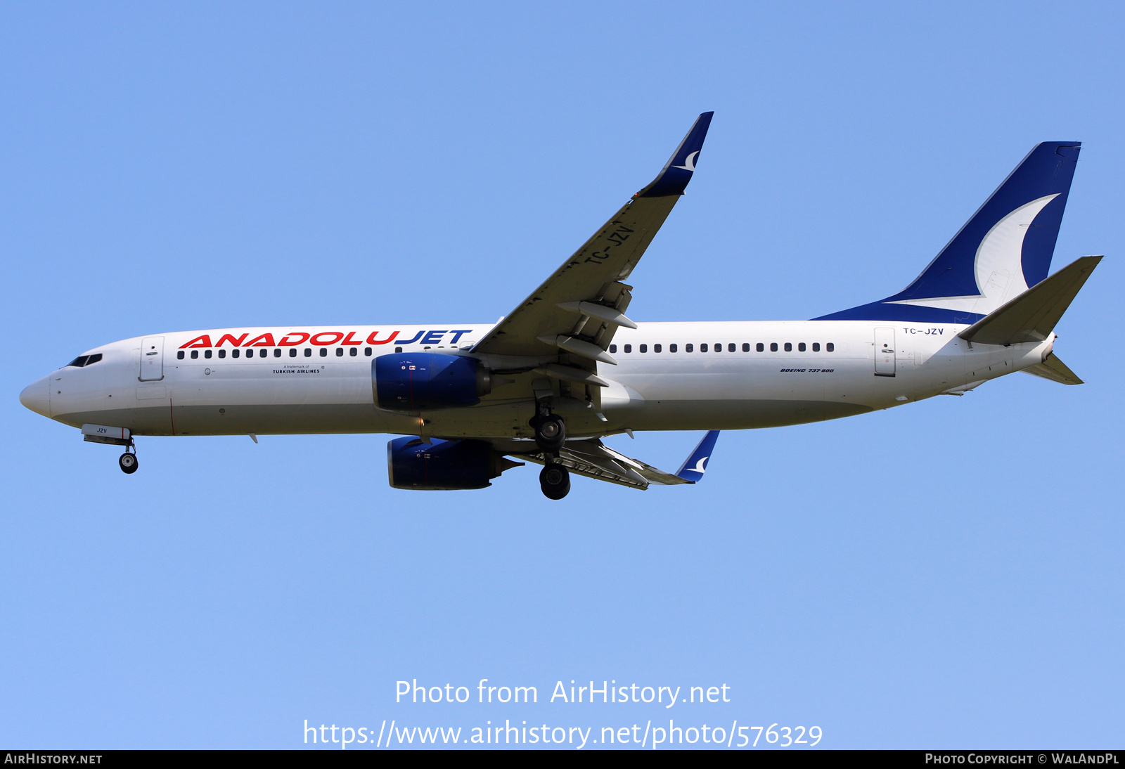 Aircraft Photo of TC-JZV | Boeing 737-8AS | AnadoluJet | AirHistory.net #576329