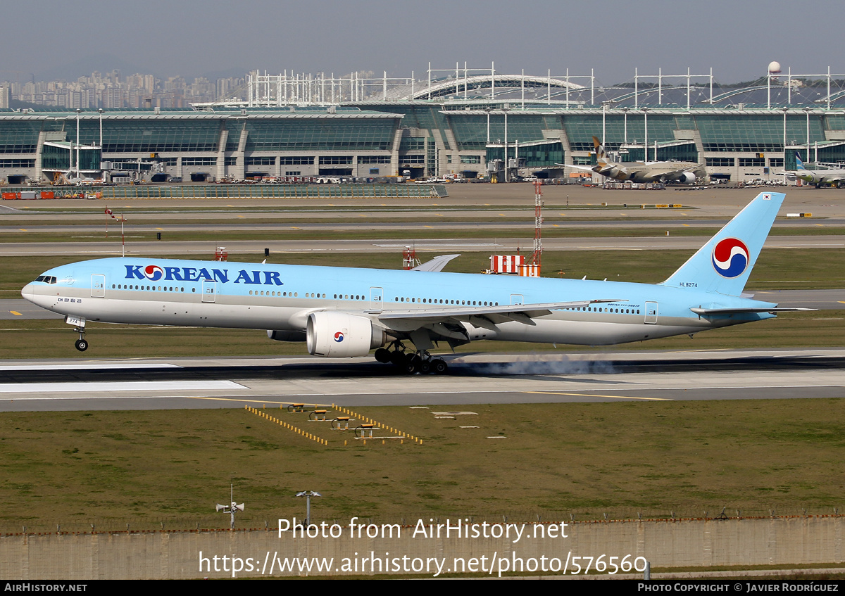 Aircraft Photo of HL8274 | Boeing 777-3B5/ER | Korean Air | AirHistory.net #576560