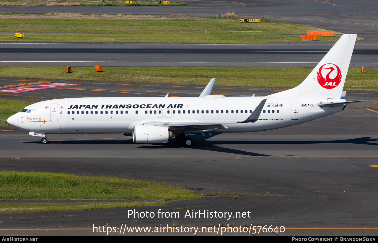 Aircraft Photo of JA04RK | Boeing 737-800 | Japan TransOcean Air - JTA | AirHistory.net #576640