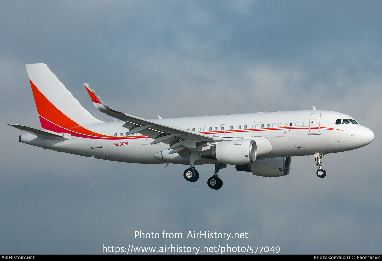 Aircraft Photo of HL8080 | Airbus ACJ319 (A319-115/CJ) | AirHistory.net #577049