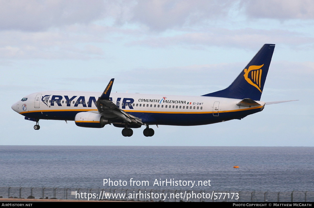 Aircraft Photo of EI-DWT | Boeing 737-8AS | Ryanair | AirHistory.net #577173