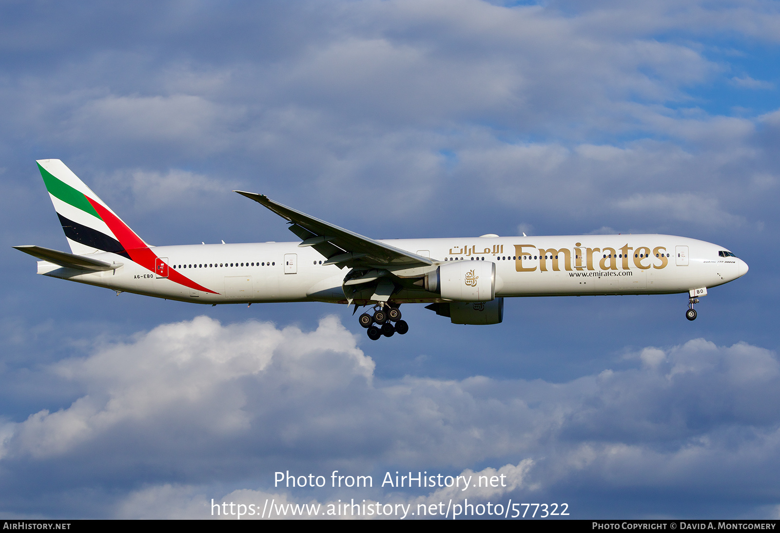 Aircraft Photo of A6-EBO | Boeing 777-36N/ER | Emirates | AirHistory.net #577322