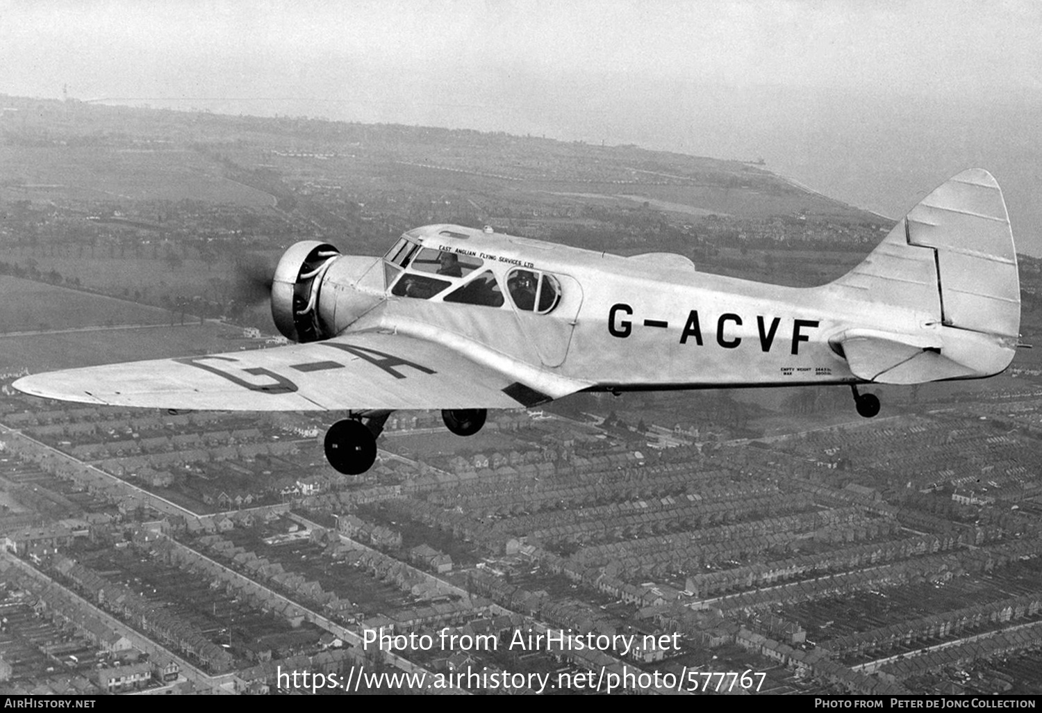 Aircraft Photo of G-ACVF | Airspeed AS-5B Courier | East Anglian Flying Services | AirHistory.net #577767