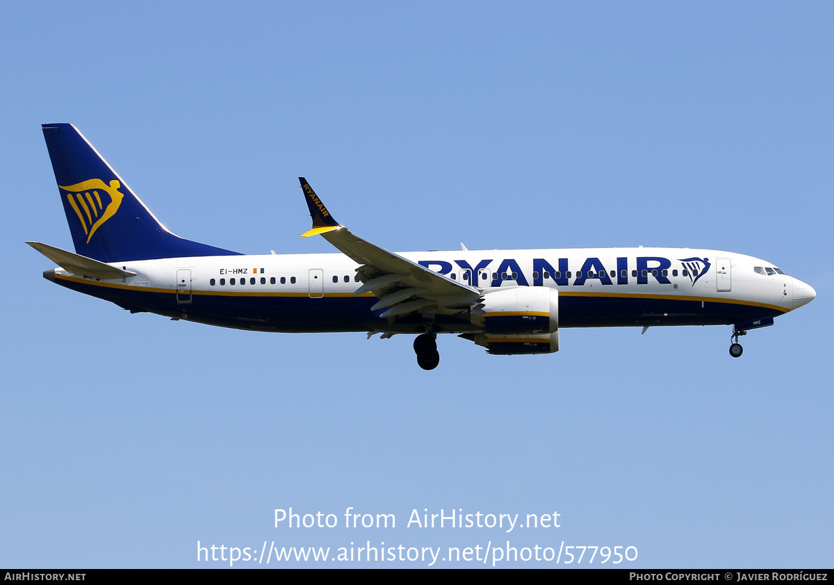 Aircraft Photo of EI-HMZ | Boeing 737-8200 Max 200 | Ryanair | AirHistory.net #577950