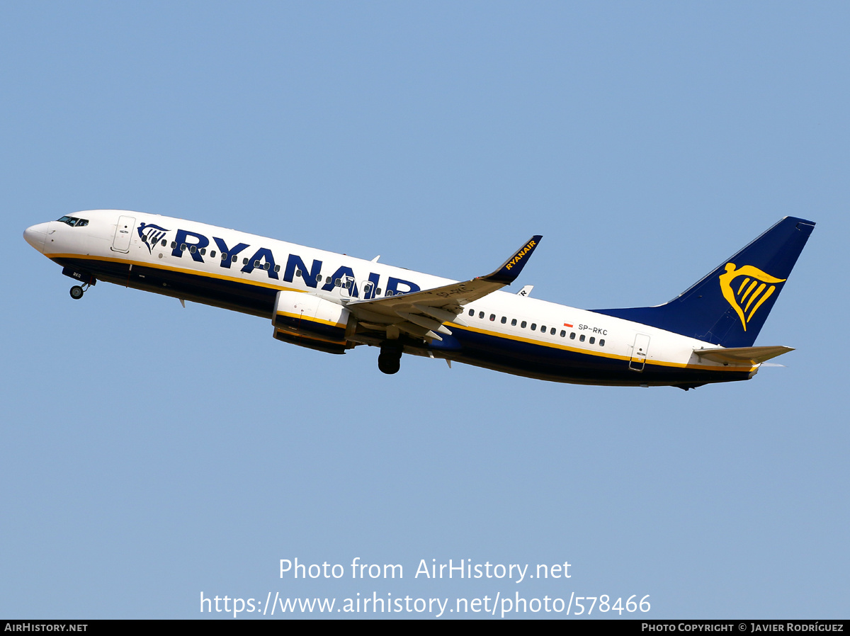 Aircraft Photo of SP-RKC | Boeing 737-8AS | Ryanair | AirHistory.net #578466