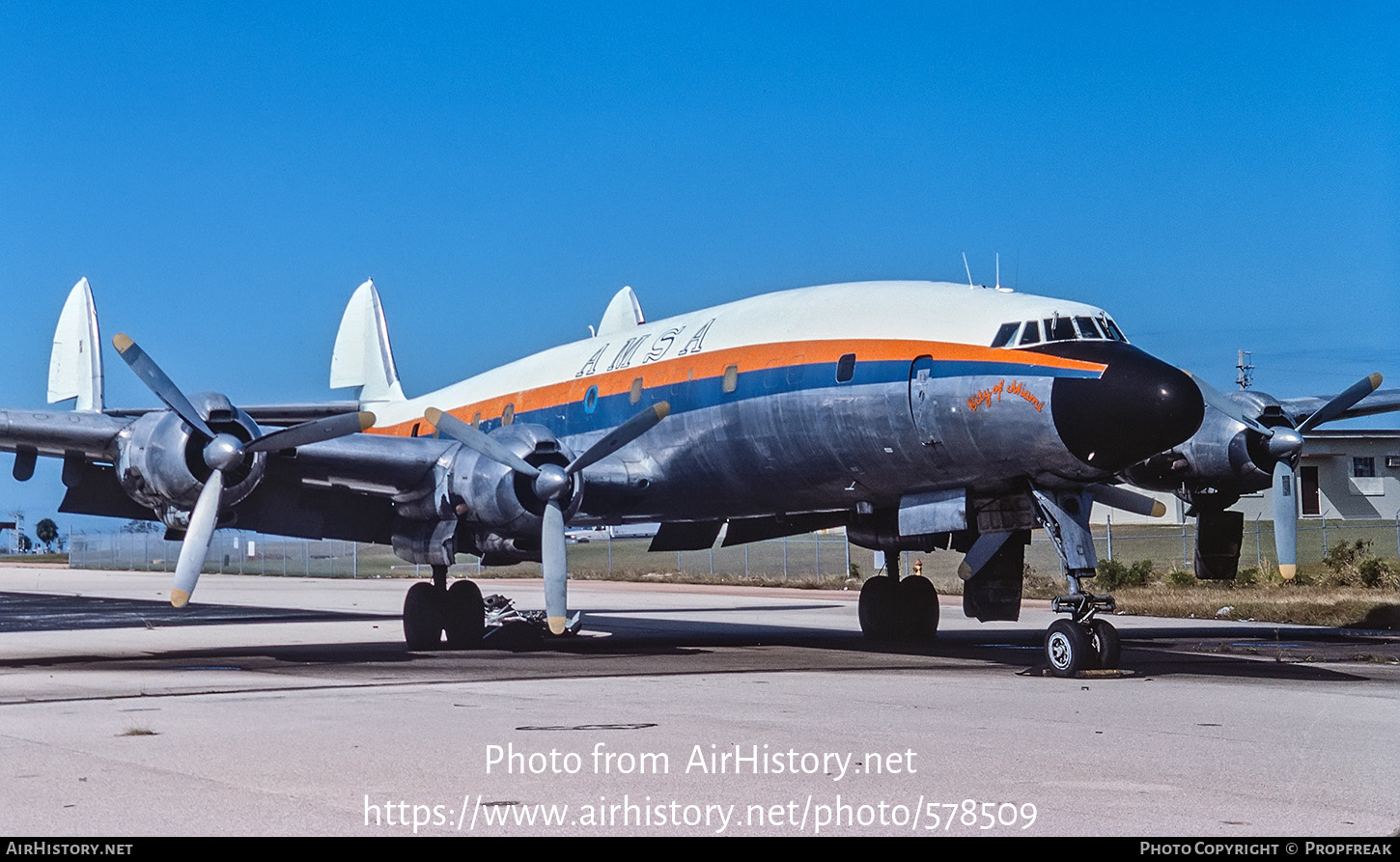 Aircraft Photo of HI-542CT | Lockheed L-1049H/06 Super Constellation | AMSA - Aerolíneas Mundo | AirHistory.net #578509