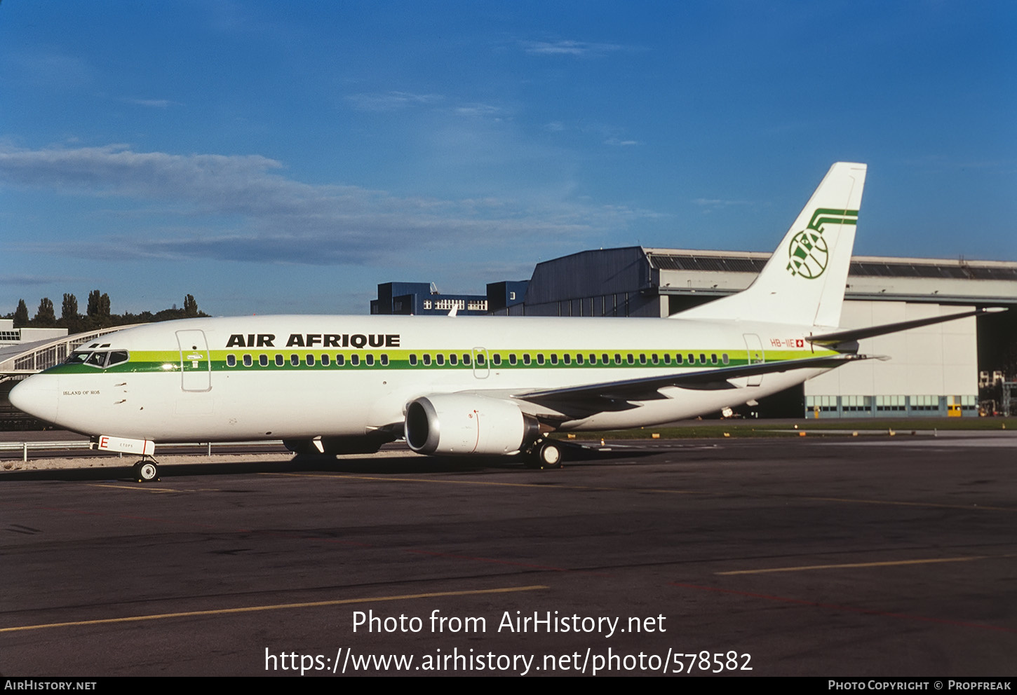 Aircraft Photo of HB-IIE | Boeing 737-3Q8 | Air Afrique | AirHistory.net #578582