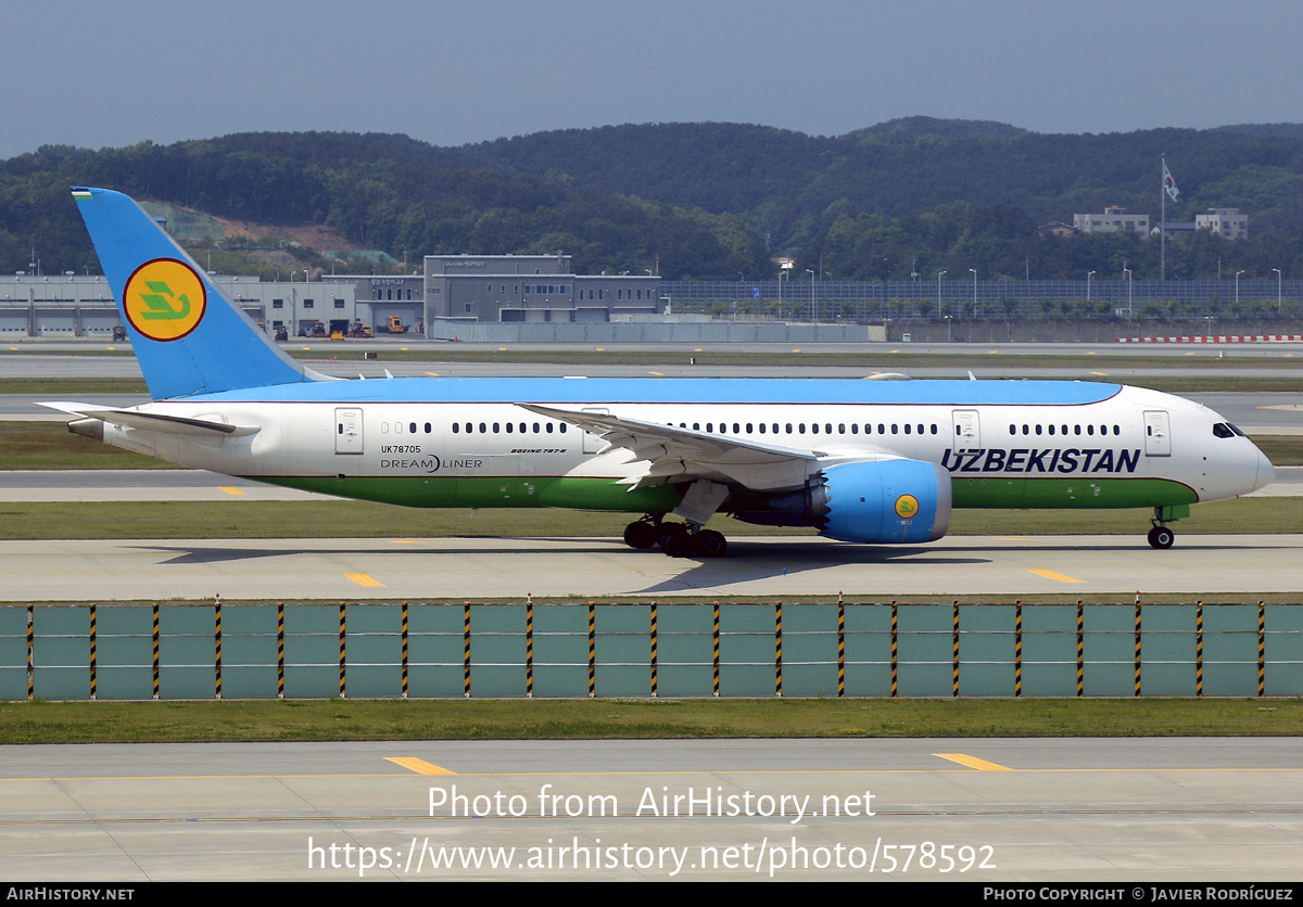 Aircraft Photo of UK78705 | Boeing 787-8 Dreamliner | Uzbekistan Airways | AirHistory.net #578592