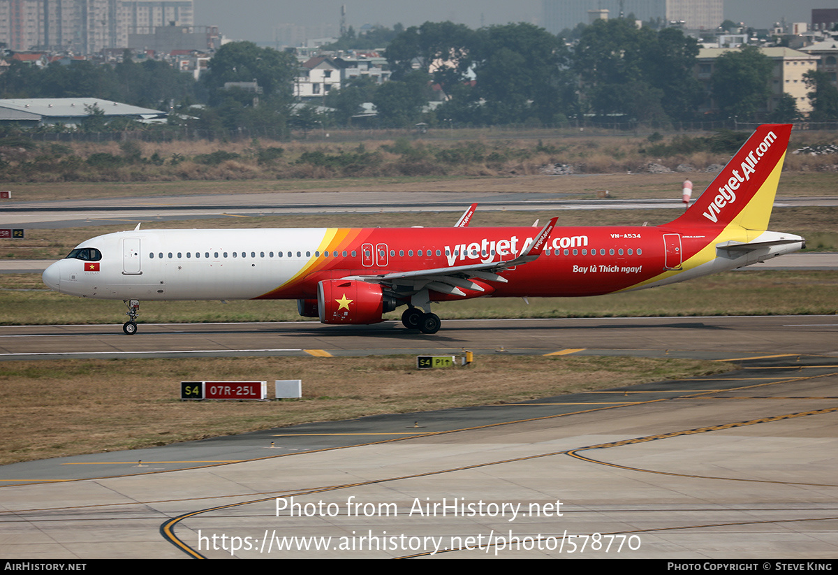 Aircraft Photo of VN-A534 | Airbus A321-271NX | VietJet Air | AirHistory.net #578770