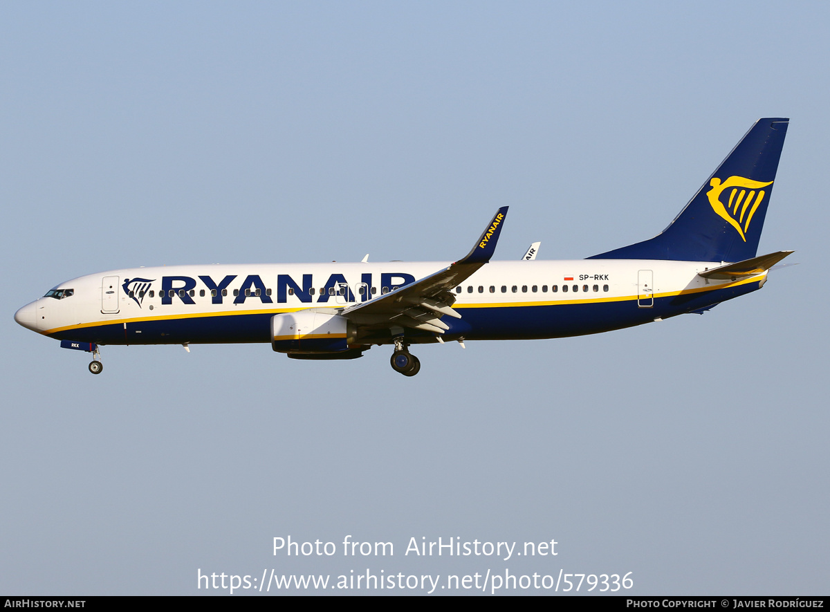 Aircraft Photo of SP-RKK | Boeing 737-8AS | Ryanair | AirHistory.net #579336