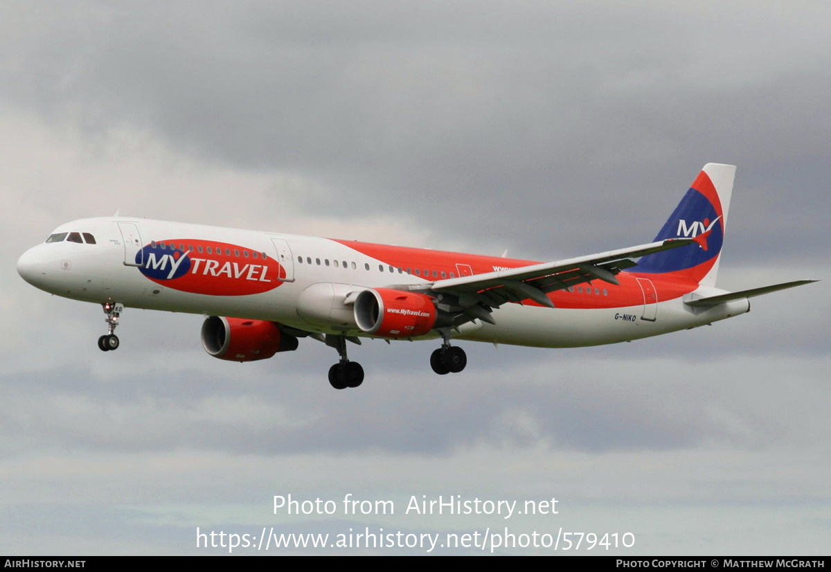 Aircraft Photo of G-NIKO | Airbus A321-211 | MyTravel Airways | AirHistory.net #579410