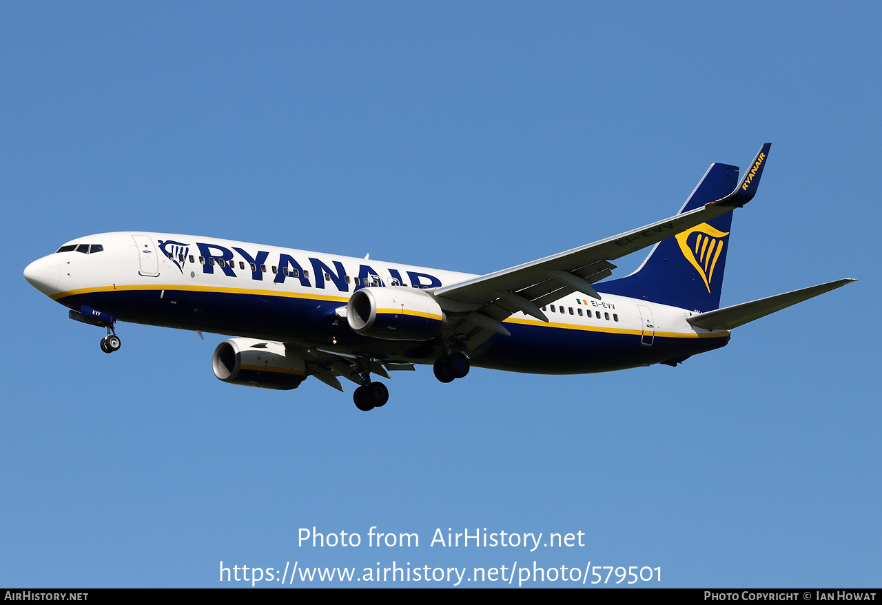 Aircraft Photo of EI-EVV | Boeing 737-8AS | Ryanair | AirHistory.net #579501