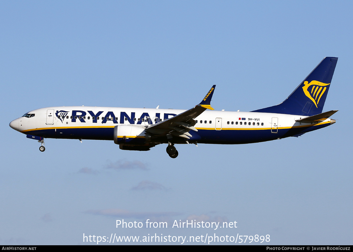 Aircraft Photo of 9H-VUI | Boeing 737-8200 Max 200 | Ryanair | AirHistory.net #579898