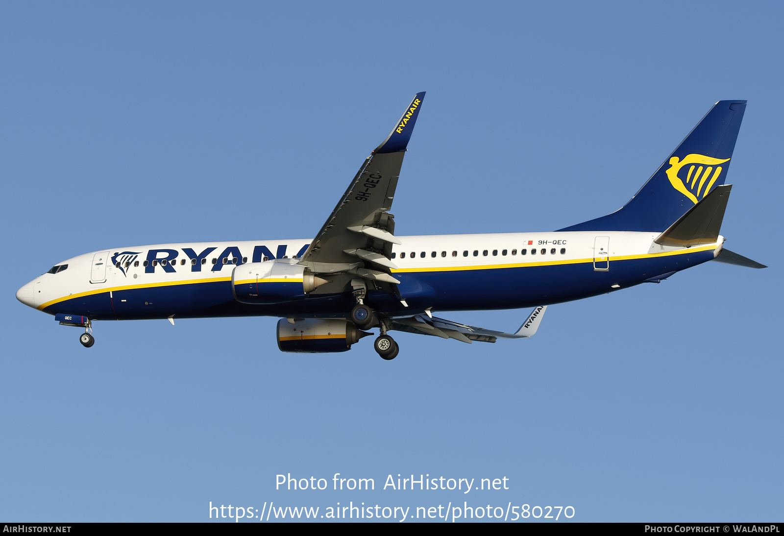 Aircraft Photo of 9HQEC Boeing 7378AS Ryanair