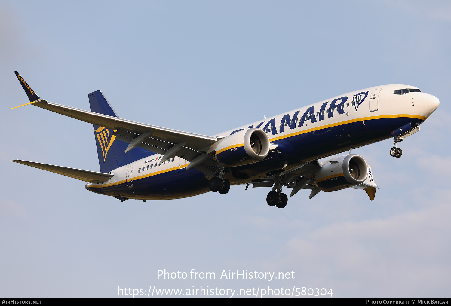 Aircraft Photo of EI-IHI | Boeing 737-8200 Max 200 | Ryanair | AirHistory.net #580304