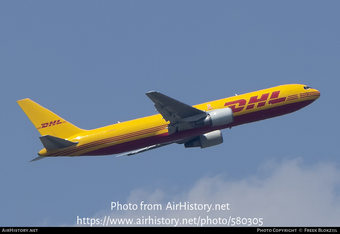 Aircraft Photo of G-DHLN | Boeing 767-3Q8/ER(BDSF) | DHL International | AirHistory.net #580305