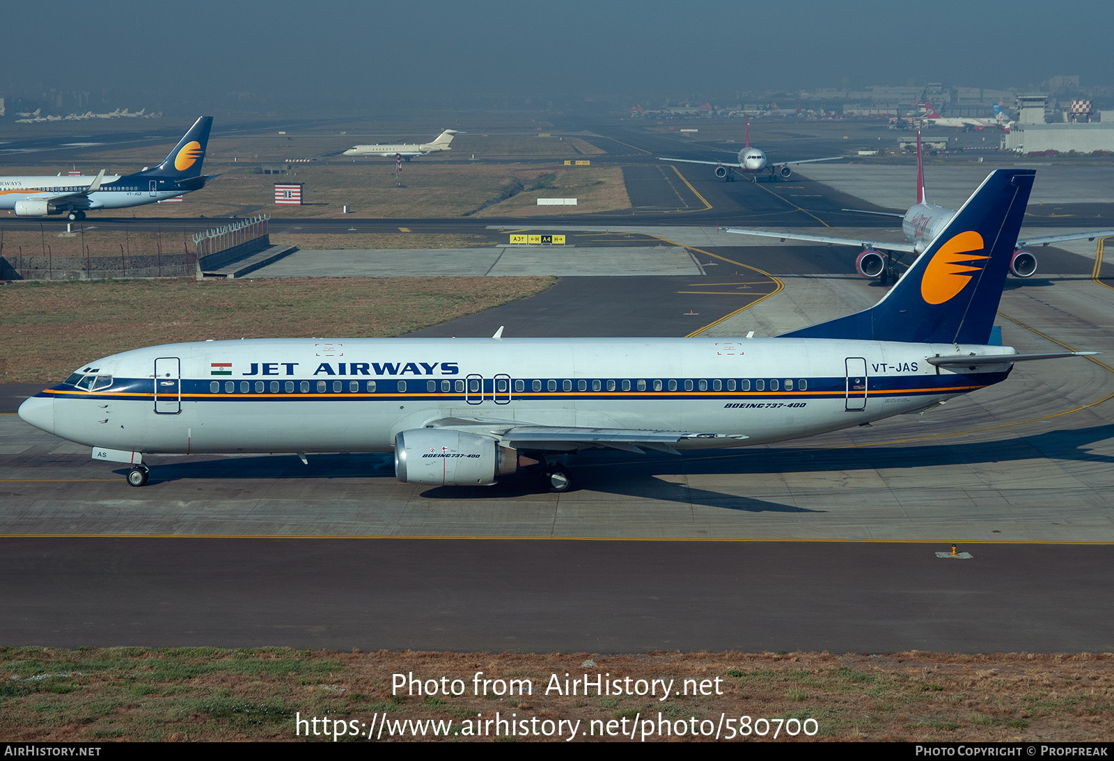 Aircraft Photo of VT-JAS | Boeing 737-45R | Jet Airways | AirHistory.net #580700