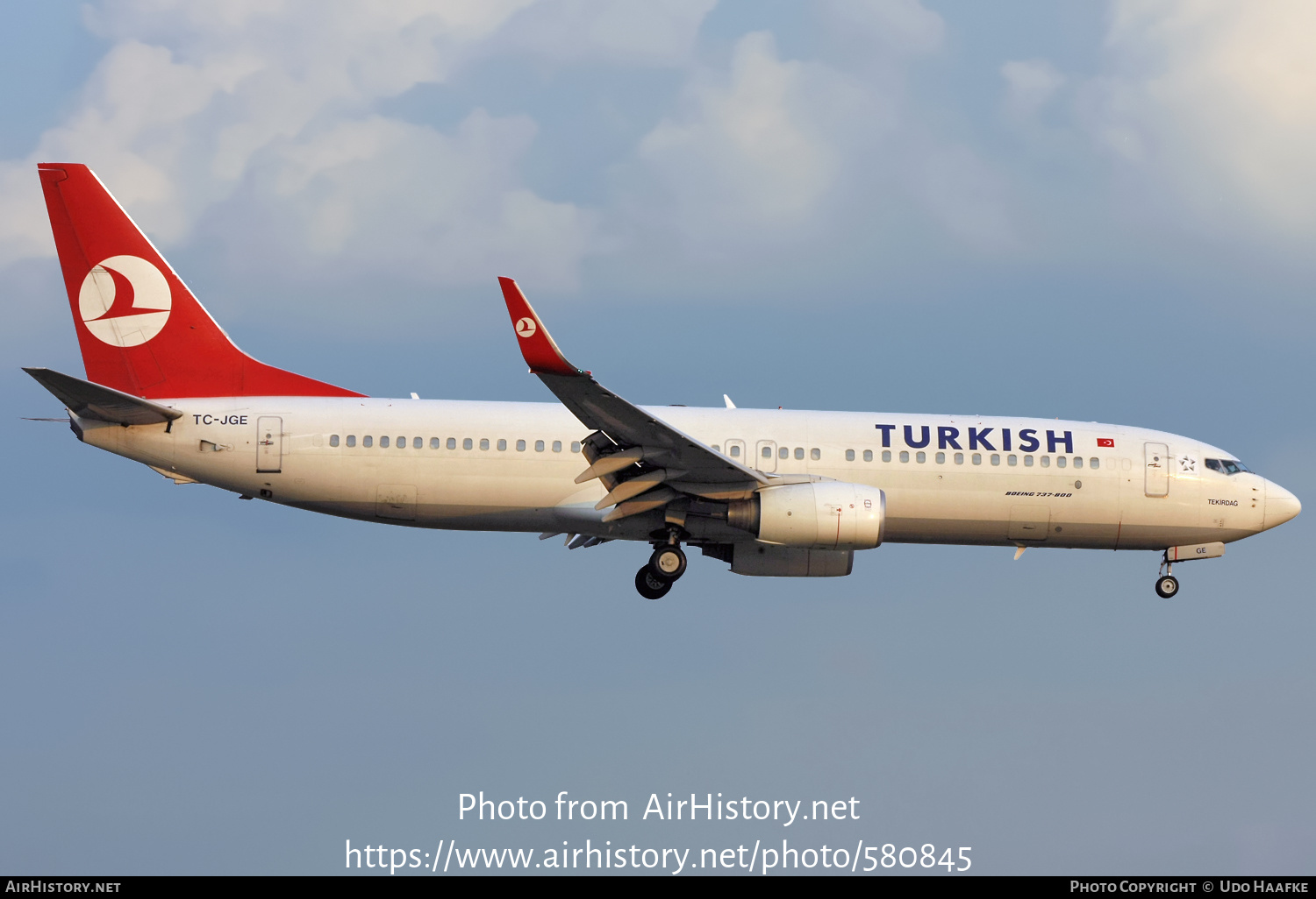 Aircraft Photo of TC-JGE | Boeing 737-8F2 | Turkish Airlines | AirHistory.net #580845