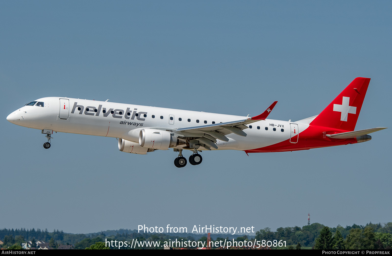 Aircraft Photo of HB-JVX | Embraer 190STD (ERJ-190-100STD) | Helvetic Airways | AirHistory.net #580861