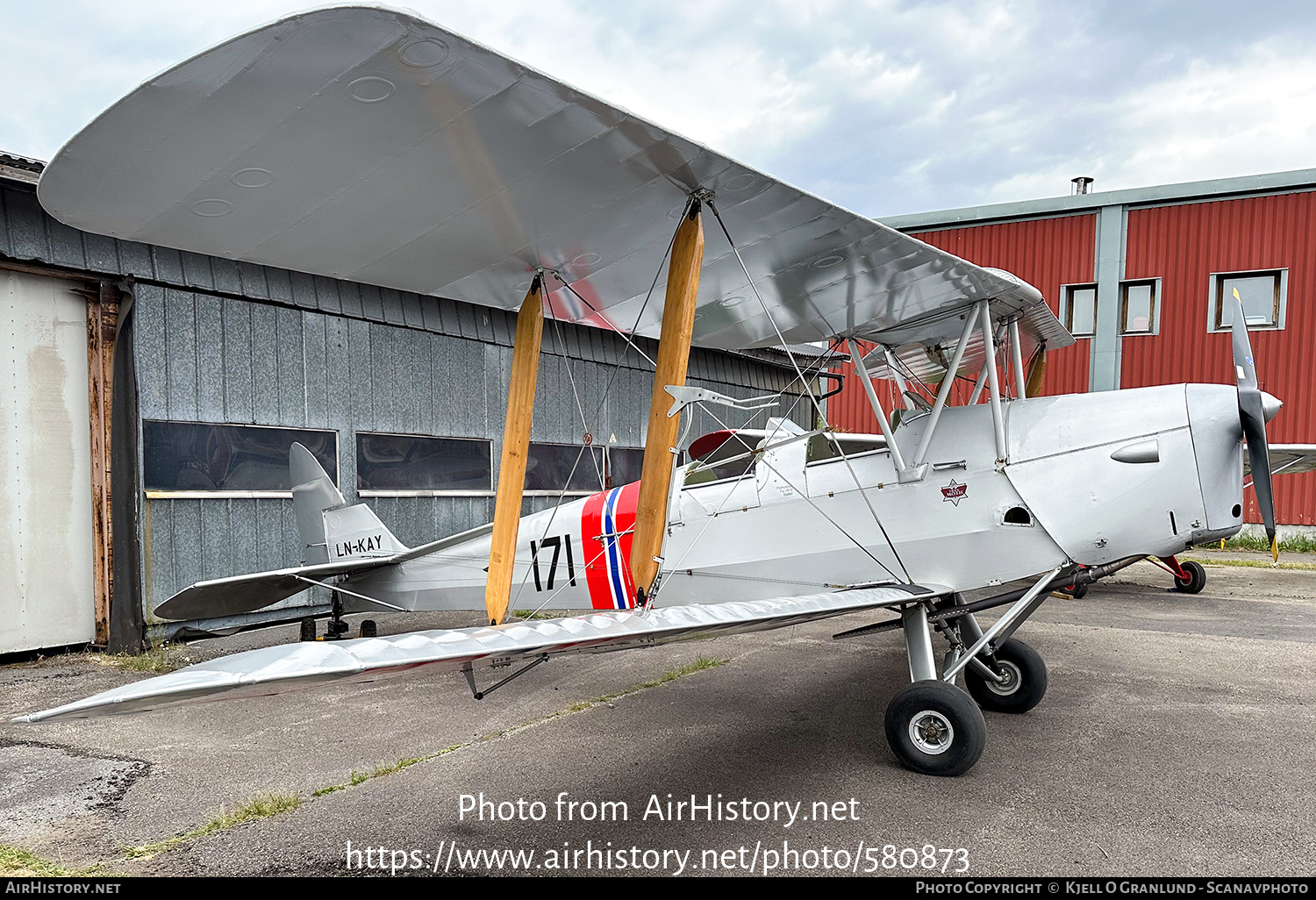 Aircraft Photo of LN-KAY / 171 | De Havilland D.H. 82A Tiger Moth | Norway - Air Force | AirHistory.net #580873