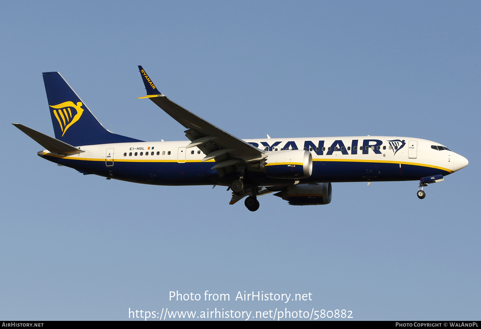 Aircraft Photo of EI-HGL | Boeing 737-8200 Max 200 | Ryanair | AirHistory.net #580882