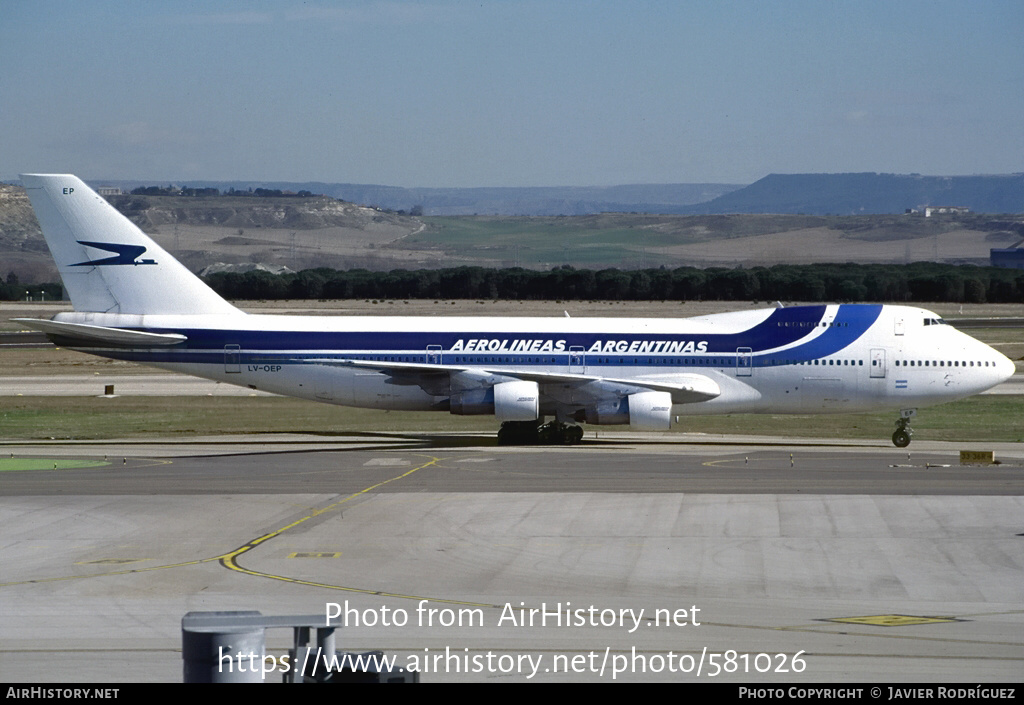 Aircraft Photo of LV-OEP | Boeing 747-287B | Aerolíneas Argentinas | AirHistory.net #581026