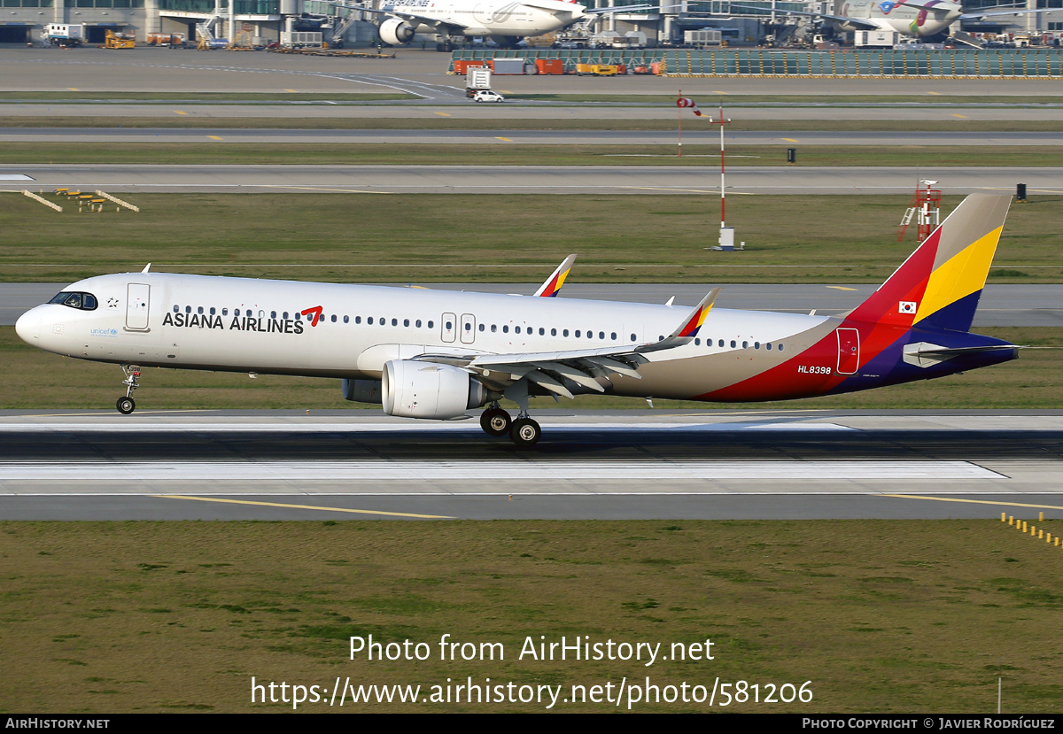 Aircraft Photo of HL8398 | Airbus A321-251NX | Asiana Airlines | AirHistory.net #581206