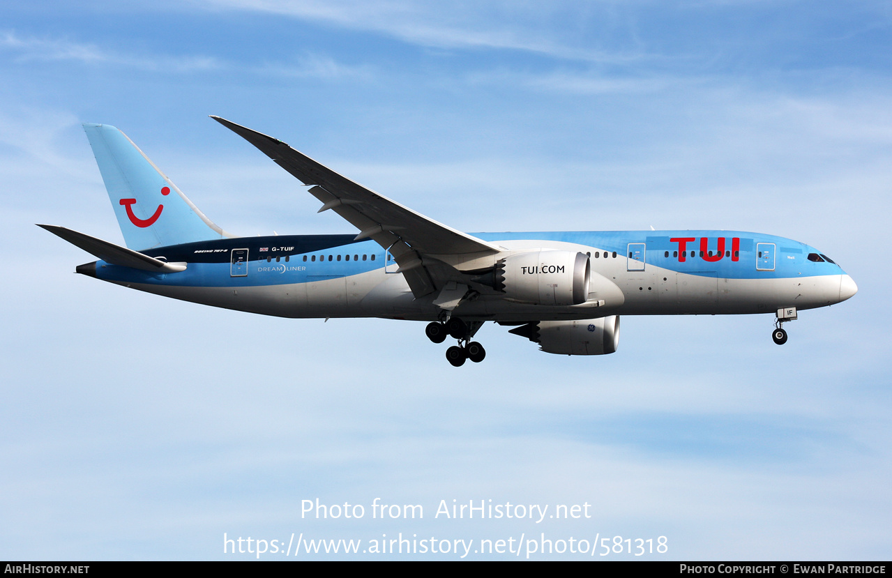 Aircraft Photo of G-TUIF | Boeing 787-8 Dreamliner | TUI | AirHistory.net #581318