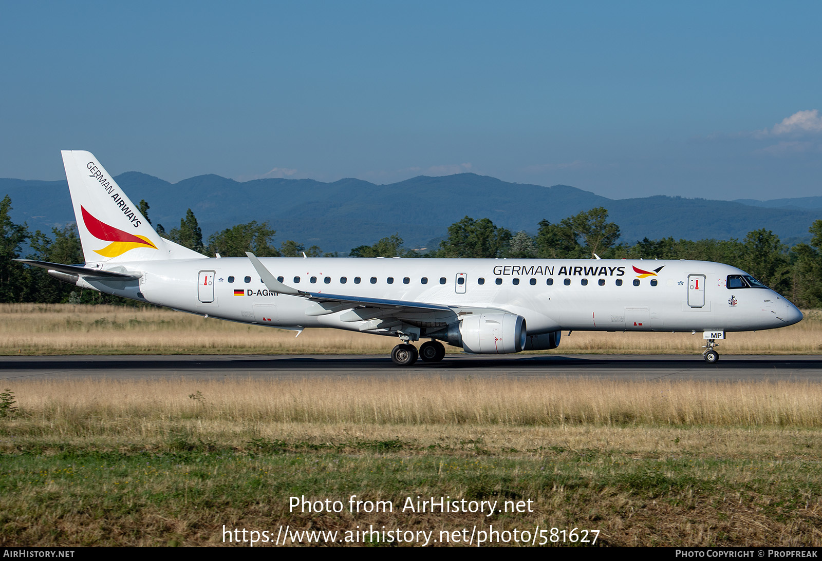 Aircraft Photo of D-AGMP | Embraer 190AR (ERJ-190-100IGW) | German Airways | AirHistory.net #581627