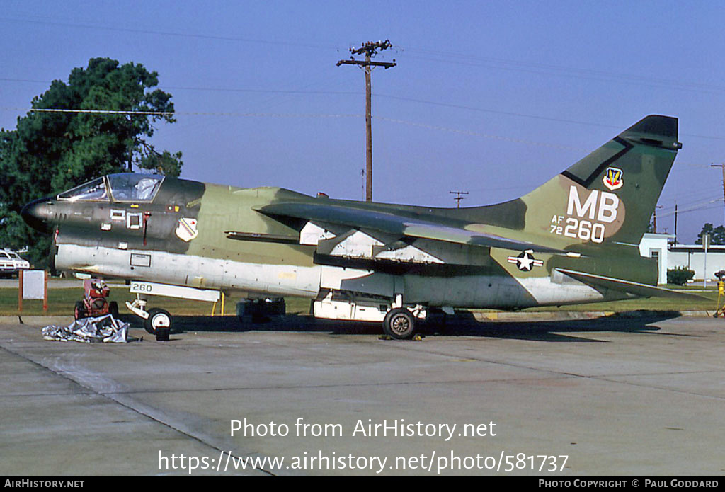 Aircraft Photo of 72-0260 / AF72-260 | LTV A-7D Corsair II | USA - Air Force | AirHistory.net #581737