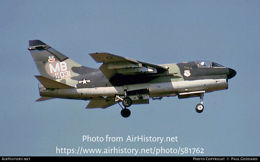 Aircraft Photo of 70-1031 / AF70-031 | LTV A-7D Corsair II | USA - Air Force | AirHistory.net #581762