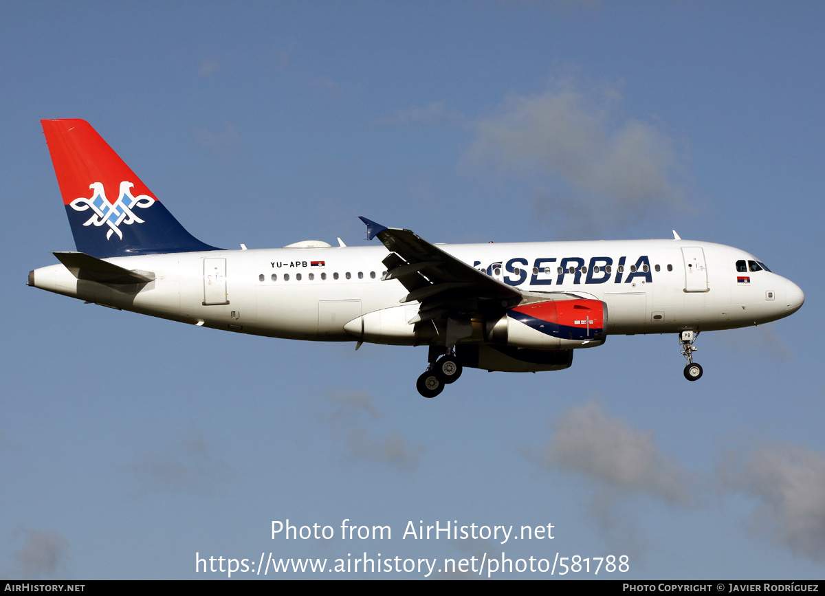 Aircraft Photo of YU-APB | Airbus A319-132 | Air Serbia | AirHistory.net #581788