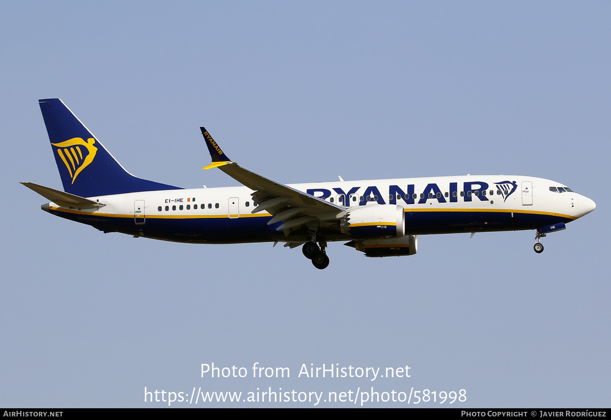 Aircraft Photo of EI-IHE | Boeing 737-8200 Max 200 | Ryanair | AirHistory.net #581998