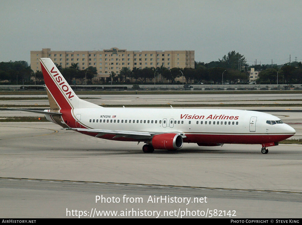 Aircraft Photo of N743VA | Boeing 737-46B | Vision Airlines | AirHistory.net #582142