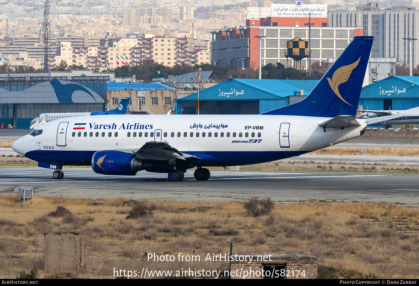 Aircraft Photo of EP-VBM | Boeing 737-524 | Varesh Airlines | AirHistory.net #582174