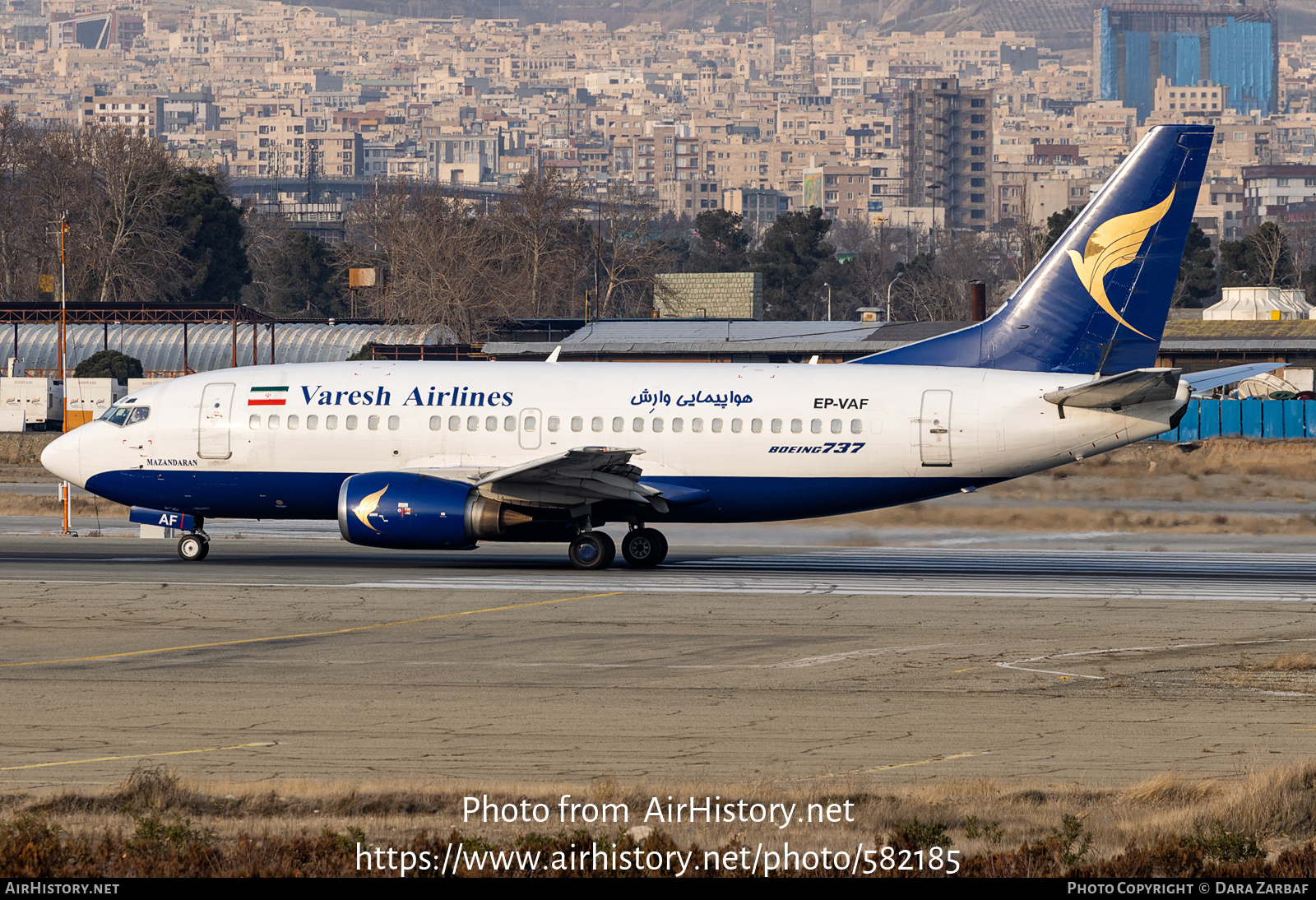 Aircraft Photo of EP-VAF | Boeing 737-5Q8 | Varesh Airlines | AirHistory.net #582185